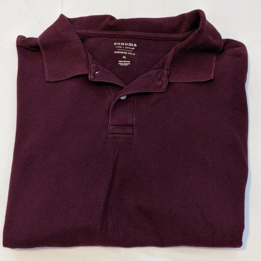 Sonoma Men's dark burgundy polo